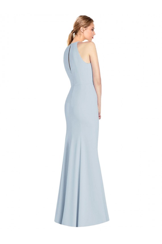 Keyhole Back Sleeveless Halter Neck Trumpet Stretch Crepe Semi Formal Evening Dress / Prom Dress / Bridesmaid Dress Worcester