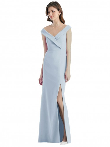 Sleeveless Off the Shoulder A-Line Stretch Crepe Black Tie Evening Gown / Bridesmaid Dress Worcester