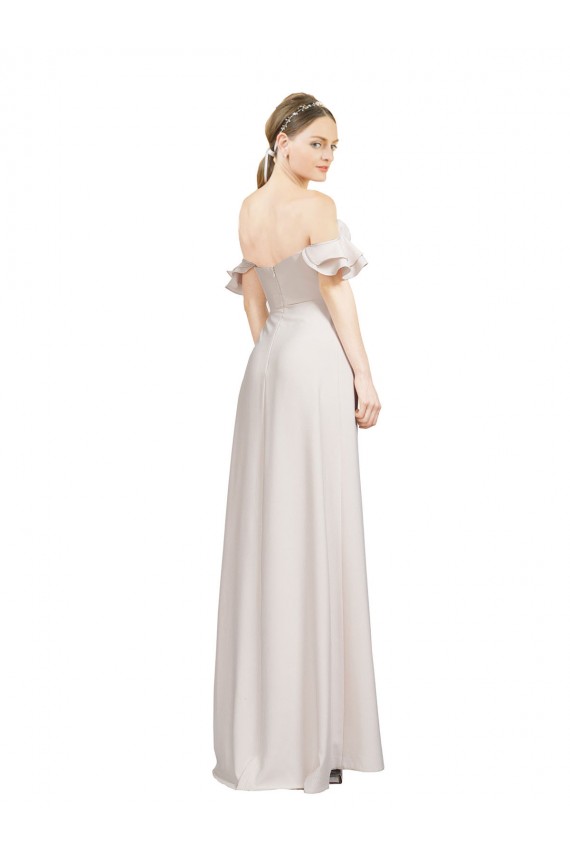 Red Sleeveless Off the Shoulder A-Line Stretch Crepe Formal Evening Gown / Prom Dress / Bridesmaid Dress Worcester