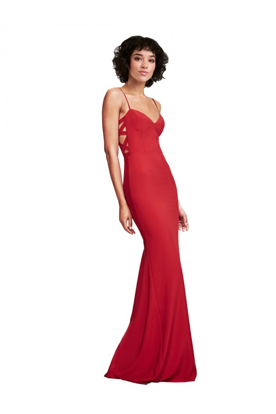 Sleeveless Spaghetti Straps Mermaid Stretch Crepe Bridesmaid Dress / Evening Dress Worcester