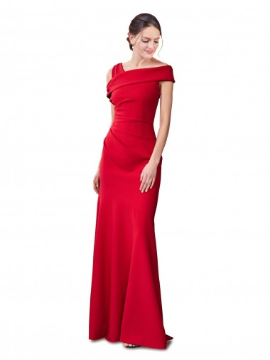 Red Sleeveless Mermaid Stretch Crepe Formal Evening Gown / Prom Dress / Bridesmaid Dress Worcester
