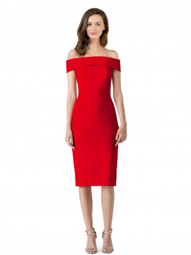 Sleeveless Off the Shoulder Sheath Stretch Crepe Formal Evening Gown / Prom Dress / Bridesmaid Dress Worcester