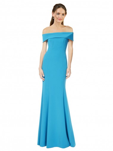 Sleeveless Off the Shoulder Sheath Stretch Crepe Formal Dress / Bridesmaid Dress Worcester