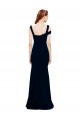 Long Dark Navy Sleeveless Off the Shoulder Mermaid Stretch Crepe Prom Dresses Worcester