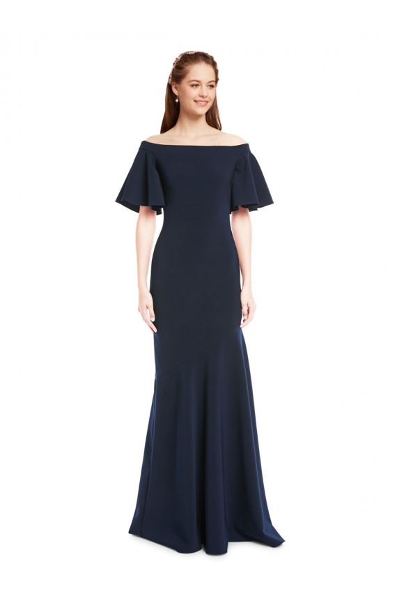 Short Sleeves Off the Shoulder Mermaid Stretch Crepe Bridesmaid Dress / Formal Dress Worcester