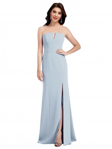 Low Back Sleeveless V-Neck Trumpet Stretch Crepe Bridesmaid Dress / Evening Dress Worcester