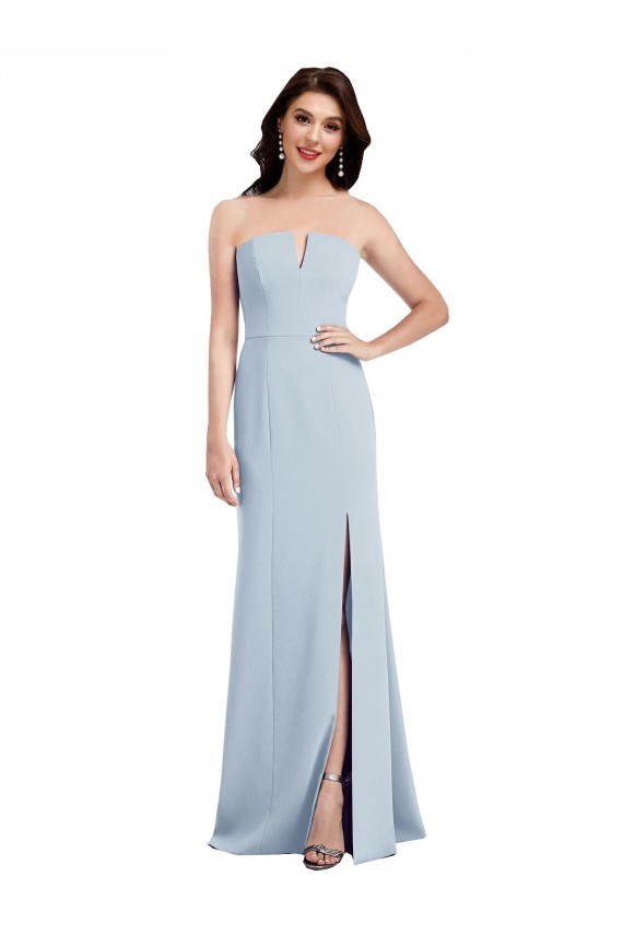Low Back Sleeveless V-Neck Trumpet Stretch Crepe Bridesmaid Dress / Evening Dress Worcester