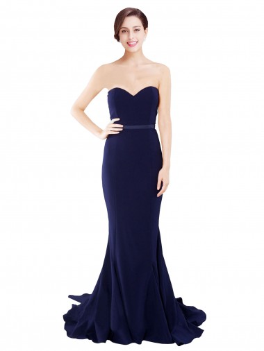 Low Back Sleeveless Sweetheart Mermaid Stretch Crepe Semi Formal Evening Dress / Prom Dress / Bridesmaid Dress Worcester