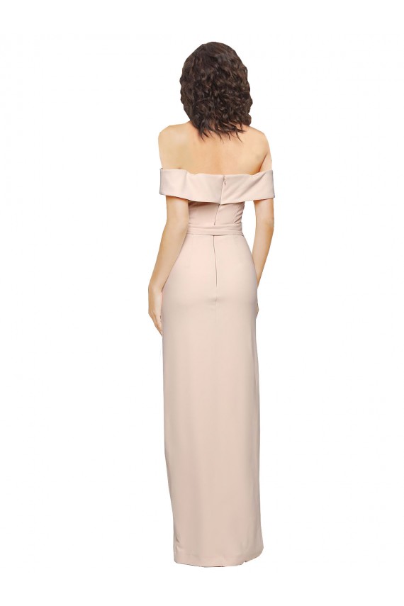 Low Back Nude Sleeveless Off the Shoulder Mermaid Stretch Crepe Formal Evening Gown / Prom Dress / Bridesmaid Dress Worcester