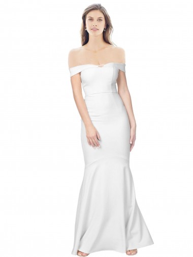Low Back Sleeveless Off the Shoulder Mermaid Stretch Crepe Formal Dress / Bridesmaid Dress Worcester