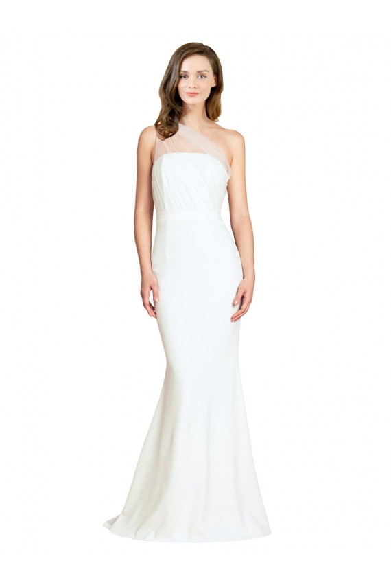 Sleeveless One Shoulder Mermaid Stretch Crepe & Tulle Formal Evening Gown / Bridesmaid Dress Worcester