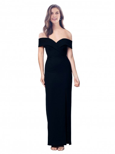 Black Sleeveless Off the Shoulder Mermaid Stretch Crepe Formal Dress / Bridesmaid Dress Worcester