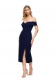 Dark Navy Sleeveless Off the Shoulder Mermaid Stretch Crepe Formal Evening Gown / Prom Dress / Bridesmaid Dress Worcester