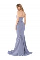 Low Back Smoke Blue Sleeveless Sweetheart Mermaid Stretch Crepe Formal Evening Gown / Prom Dress / Bridesmaid Dress Worcester