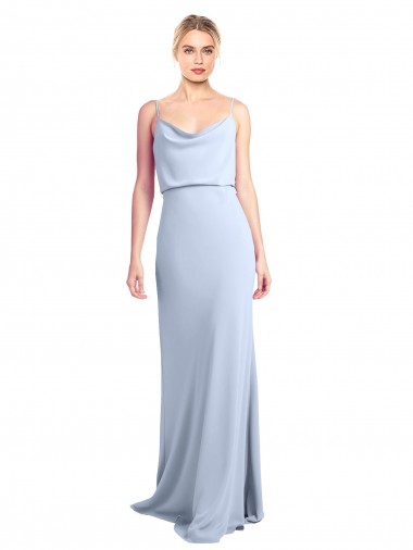 V-Back Sleeveless Cowl Neck Sheath Stretch Crepe Formal Dress / Bridesmaid Dress Worcester