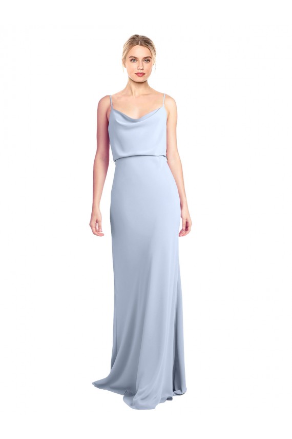 V-Back Sleeveless Cowl Neck Sheath Stretch Crepe Formal Dress / Bridesmaid Dress Worcester