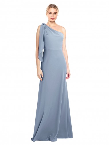 Flutter Sleeves One Shoulder Sheath Stretch Crepe Formal Dress / Bridesmaid Dress Worcester