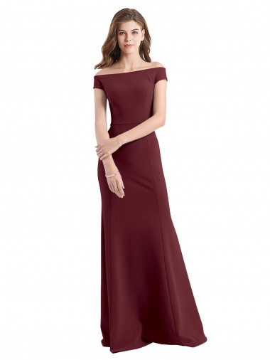 Sleeveless Off the Shoulder Sheath Stretch Crepe Prom Dress / Bridesmaid Dress Worcester