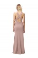 Criss Cross Back Sleeveless Halter Neck Sheath Stretch Crepe Prom Dress / Bridesmaid Dress Worcester