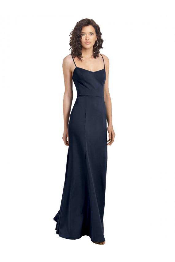 Low Back Sleeveless High Neck Sheath Stretch Crepe Formal Dress / Bridesmaid Dress Worcester