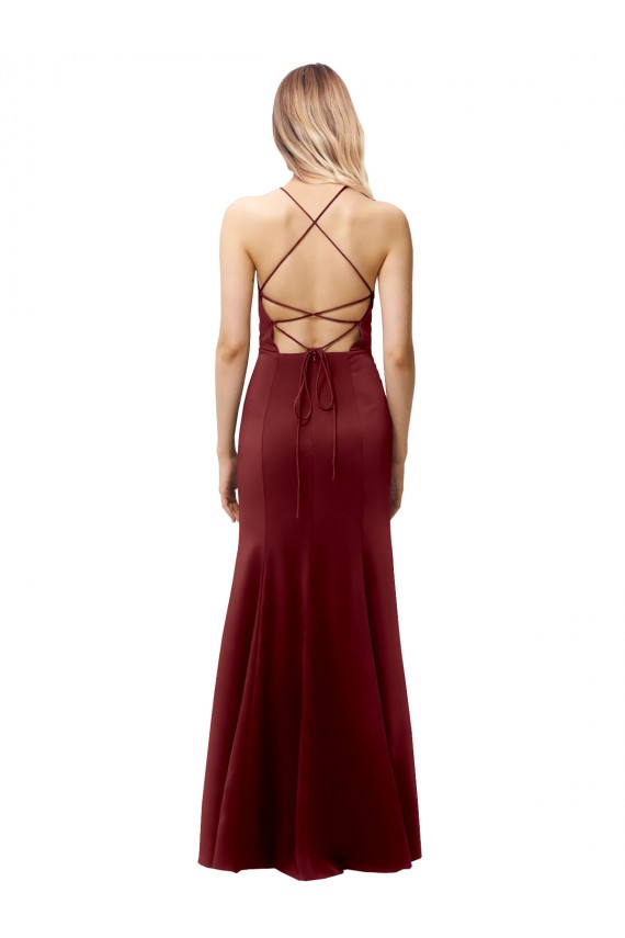 Criss Cross Back Sleeveless Halter Neck Mermaid Stretch Crepe Formal Evening Gown / Prom Dress / Bridesmaid Dress Worcester