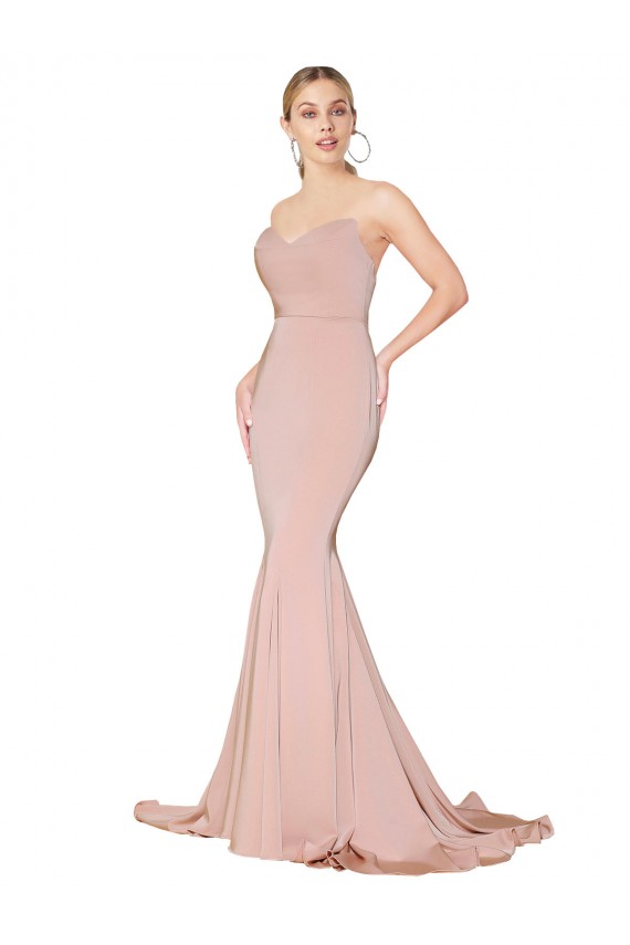Low Back Mauve Sleeveless Sweetheart Mermaid Stretch Crepe Formal Dress / Bridesmaid Dress Worcester