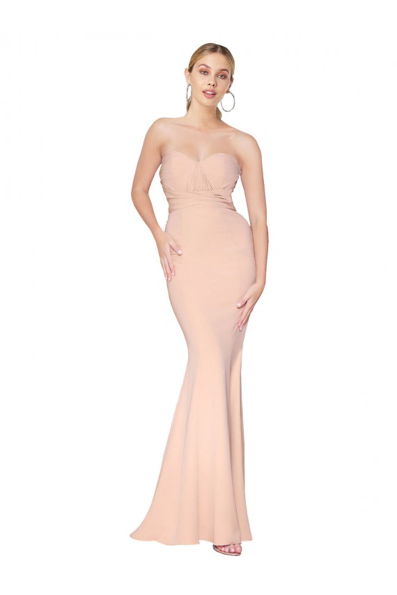 Nude Sleeveless Sweetheart Mermaid Stretch Crepe Formal Dress / Bridesmaid Dress Worcester