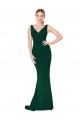 Midnight Green Sleeveless V-Neck Mermaid Stretch Crepe Formal Evening Gown / Prom Dress / Bridesmaid Dress Worcester