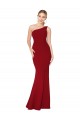 Burgundy Sleeveless One Shoulder Mermaid Stretch Crepe Formal Evening Gown / Prom Dress / Bridesmaid Dress Worcester