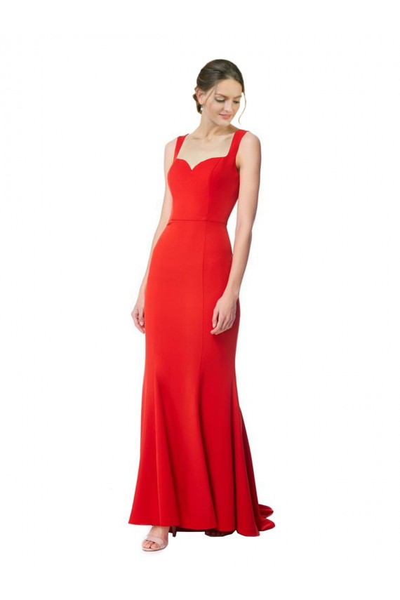 Red Sleeveless Sweetheart Mermaid Stretch Crepe Formal Evening Gown / Prom Dress / Bridesmaid Dress Worcester