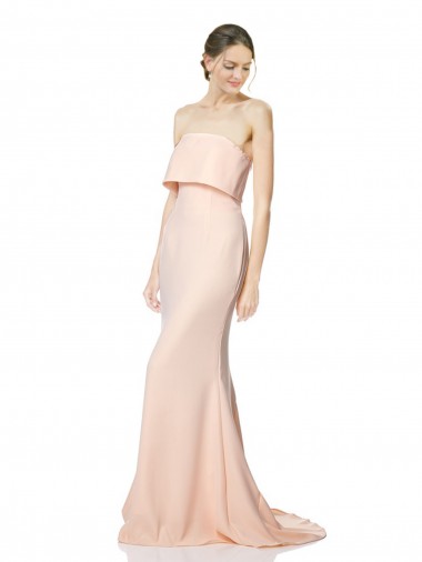 Sleeveless Strapless Mermaid Stretch Crepe Black Tie Evening Gown / Prom Dress / Bridesmaid Dress Worcester
