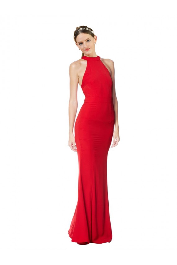 Sleeveless Halter Neck Mermaid Stretch Crepe Prom Dress / Bridesmaid Dress Worcester