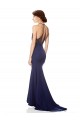 Navy Blue Sleeveless Halter Neck Mermaid Stretch Crepe Bridesmaid Dress / Formal Dress Worcester