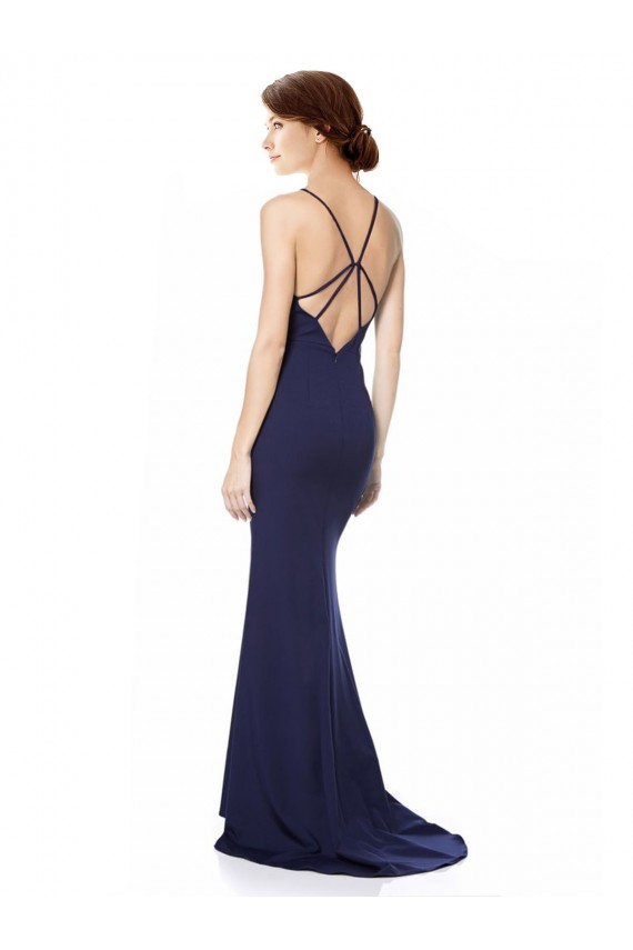 Criss Cross Open Back Sleeveless Halter Neck Mermaid Stretch Crepe Formal Evening Gown / Prom Dress / Bridesmaid Dress Worcester