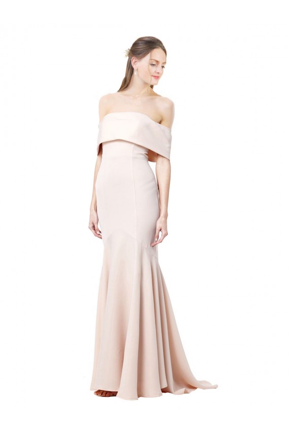Nude Sleeveless Off the Shoulder Mermaid Stretch Crepe Formal Evening Gown / Prom Dress / Bridesmaid Dress Worcester