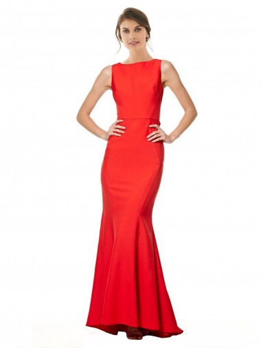 Open Back Sleeveless Halter Neck Mermaid Stretch Crepe Bridesmaid Dress / Evening Gowns Worcester