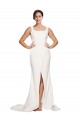 Low Back Sleeveless Square Neck Sheath Stretch Crepe Semi Formal Evening Dress / Prom Dress / Bridesmaid Dress Worcester