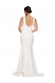 Low Back Sleeveless Square Neck Sheath Stretch Crepe Semi Formal Evening Dress / Prom Dress / Bridesmaid Dress Worcester