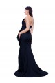 Low Back Dark Navy Sleeveless Strapless Sheath Stretch Crepe Semi Formal Evening Dress / Prom Dress / Bridesmaid Dress Worcester