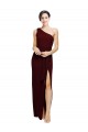Sleeveless One Shoulder Sheath Stretch Crepe Black Tie Evening Gown / Prom Dress / Bridesmaid Dress Worcester
