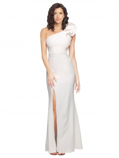 Sleeveless One Shoulder Sheath Stretch Crepe Formal Evening Dress / Bridesmaid Dress Worcester