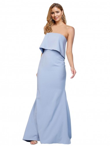 Low Back Sleeveless Strapless A-Line Stretch Crepe Formal Dress / Bridesmaid Dress Worcester