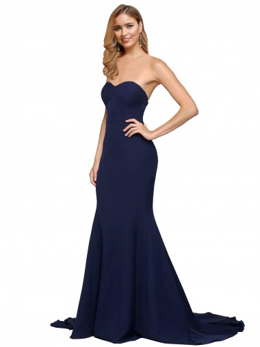 Low Back Sleeveless Sweetheart A-Line Stretch Crepe Formal Evening Gown / Prom Dress / Bridesmaid Dress Worcester