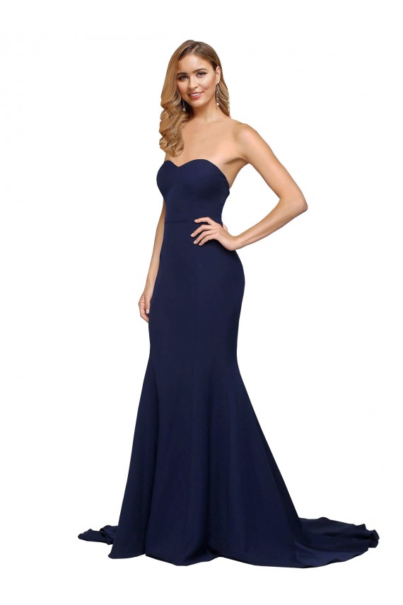 Low Back Sleeveless Sweetheart A-Line Stretch Crepe Formal Evening Gown / Prom Dress / Bridesmaid Dress Worcester