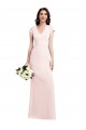 Cap Sleeves V-Neck A-Line Stretch Crepe Formal Evening Gown / Prom Dress / Bridesmaid Dress Worcester