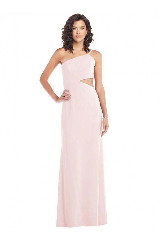 Pink Sleeveless One Shoulder Trumpet Stretch Crepe Formal Evening Gown / Prom Dress / Bridesmaid Dress Worcester