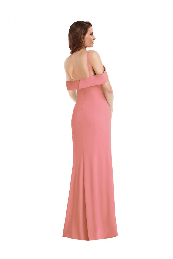Low Back Sleeveless One Shoulder Trumpet Stretch Crepe Semi Formal Evening Dress / Prom Dress / Bridesmaid Dress Worcester