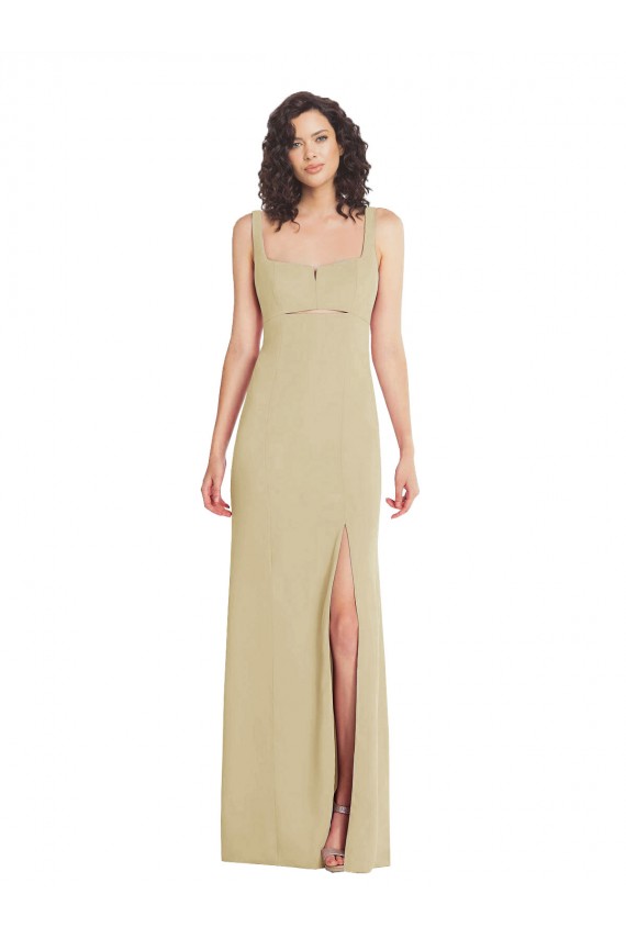 Low Back Sleeveless Square Neck Trumpet Stretch Crepe Formal Evening Gown / Prom Dress / Bridesmaid Dress Worcester