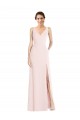 Low Back Sleeveless V-Neck A-Line Stretch Crepe Black Tie Evening Dress / Prom Dress / Bridesmaid Dress Worcester