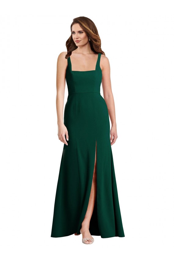 Sleeveless Square Neck Trumpet Stretch Crepe Semi Formal Evening Dress / Prom Dress / Bridesmaid Dress Worcester